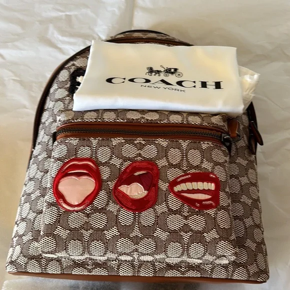 NWT Coach X Tom Wesselmann Charter Backpack Signature Textile Jacquard Purse Bag - Picture 12 of 12